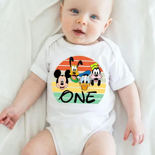 Vista 3 de Camisa de cumpleaños de Mickey para el primer cumpleaños, traje de cumpleaños mágico del reino de Mickey