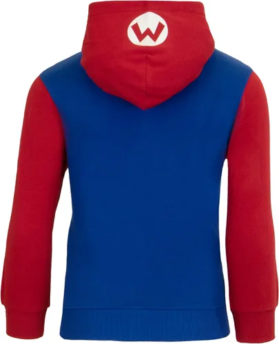 Vista 4 de Nintendo Super Mario Bros. - Sudaderas con capucha para niños, Mario y Luigi con cremallera para niños