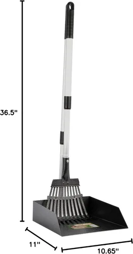 Vista 2 de PRECISION PET PRODUCTOS Little Stinker Heavy Duty Poop Scoop - Sartén grande con rastrillo - 6200-66215, plata/negro