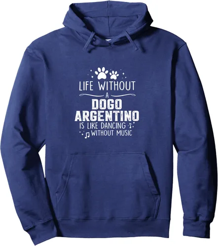 Vista 4 de Life without Dogo Argentino Sudadera con capucha, Negro