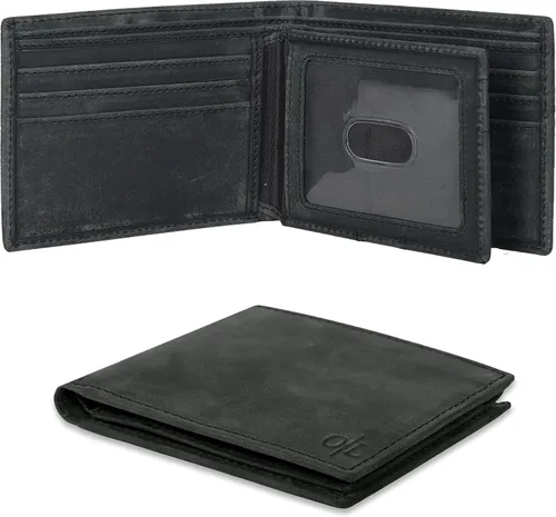 Vista 53 de Carteras RFID delgadas para hombres - Cartera de bolsillo frontal de piel genuina