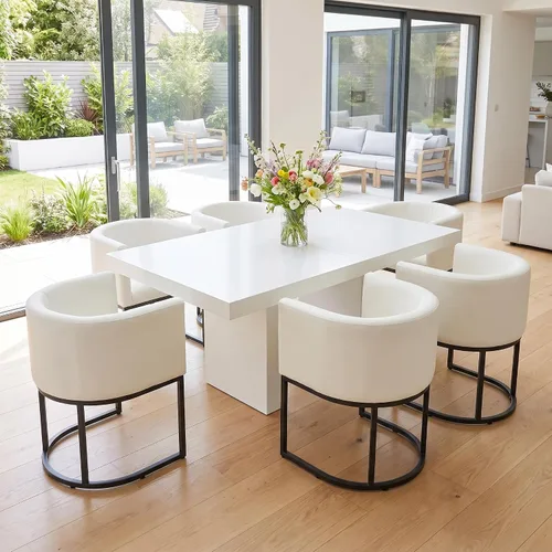 Vista 39 de RIVOVA - Silla tapizada para comedor, silla lateral moderna de barril, sillas tapizadas para comedor, silla cómoda para cocina, silla lateral