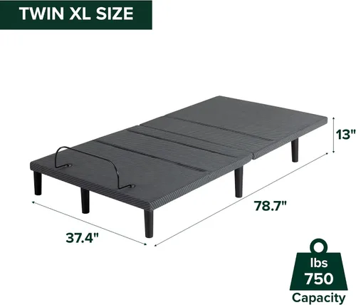 Vista 2 de Zinus Nadia - Base de cama ajustable, base de cama eléctrica reclinable, control remoto inalámbrico de 5 funciones, inclinación independiente