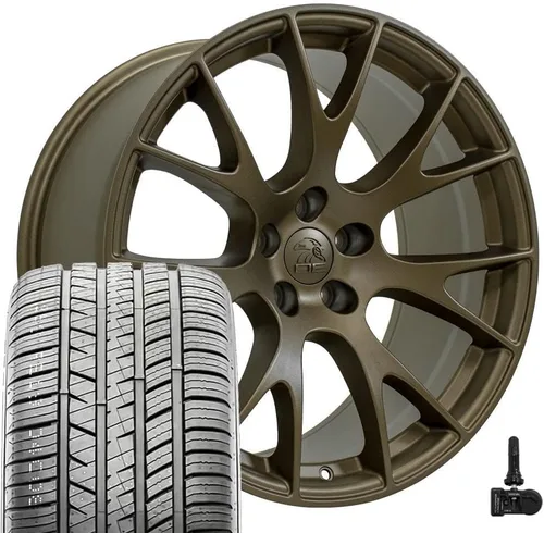Vista 13 de OE Wheels DG15 20x9 Juego (4) neumáticos negros 5x115 y Ironman y TPMS