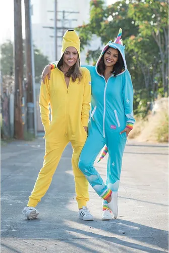 Vista 6 de Tipsy Elves Mono de disfraz - Disfraz de unicornio con capucha para mujer con cola de arcoíris
