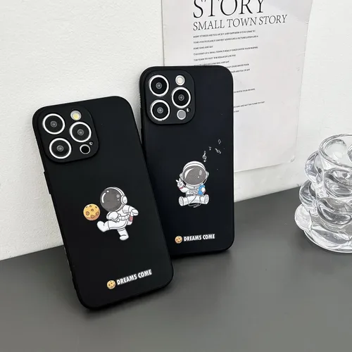 Vista 7 de Yonds Queen Funda protectora de TPU para iPhone SE 2022 (3ª generación), compatible con iPhone 7/8/SE2 (2020), diseño de astronauta, planeta, luna