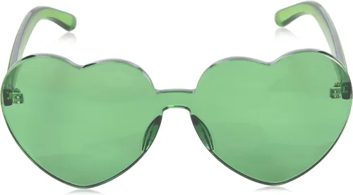 Vista 2 de Gafas de sol OLINOWL en forma de corazón de gran tamaño, sin montura, de una pieza, para mujer