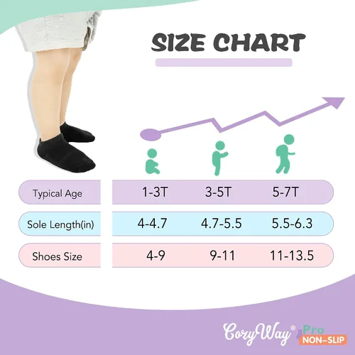 Vista 4 de CozyWay Calcetines de tobillo antideslizantes para niños pequeños con empuñaduras - Calcetines de corte bajo para bebés niñas y niños con pinzas
