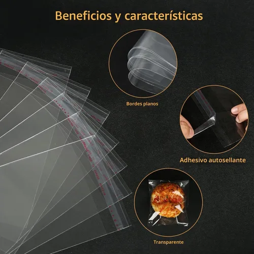 Vista 6 de 240 piezas de bolsas de celofán autosellantes de 3x5 pulgadas, 1.4 mils, bolsas de plástico transparentes pequeñas reutilizables, autoadhesivas