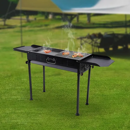 Vista 6 de Parrilla plegable de carbón portátil, barbacoa de camping de 165 libras