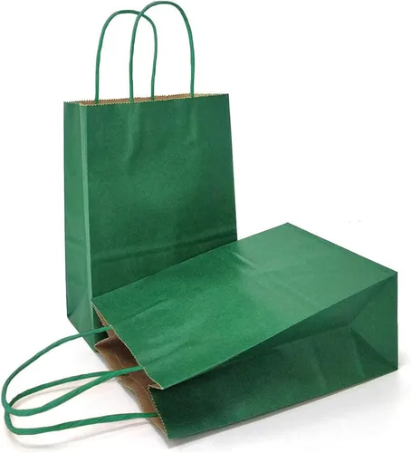 Vista 23 de AZOWA Bolsas de regalo mini de papel kraft con asas (Azul claro, 4x2.4x6, 25 piezas) Blue Color, Kraft Paper, Mini Size, 25 Pieces, Party Bags