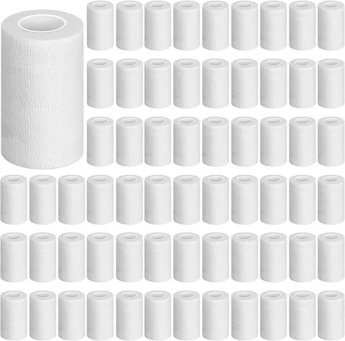 Vista 10 de Treela - Paquete de 64 vendajes autoadhesivos de 2 pulgadas x 5 yardas, colores surtidos Cohesive Flexible Wrap for Wrist Ankle Fingers