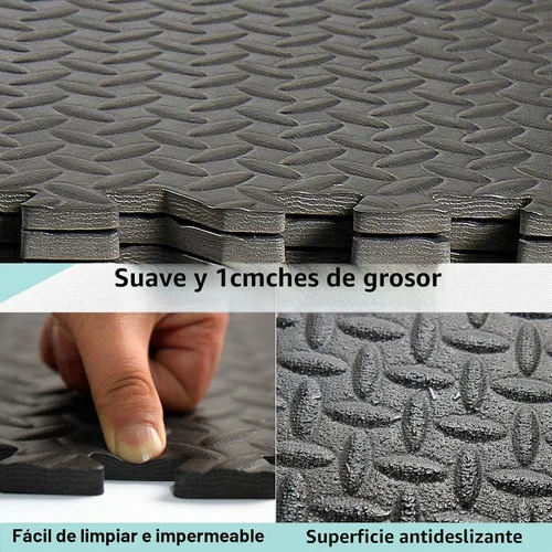 Vista 5 de Febyyer Tapete de espuma suave entrelazado – Juego de 20 azulejos protectores de suelo de gimnasio, alfombrillas de ejercicio EVA rompecabezas