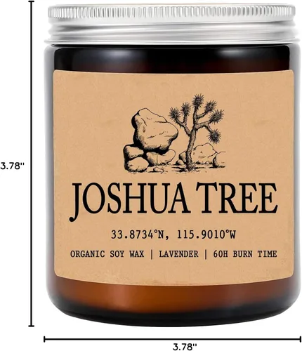 Vista 5 de HTDesigns Joshua Tree - Vela perfumada de cera de soja de California, 8 onzas, regalo para ella/él, decoración del hogar