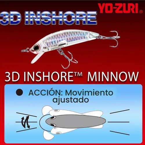 Vista 4 de Yo-Zuri Señuelo flotante 3D Inshore Minnow Ayu