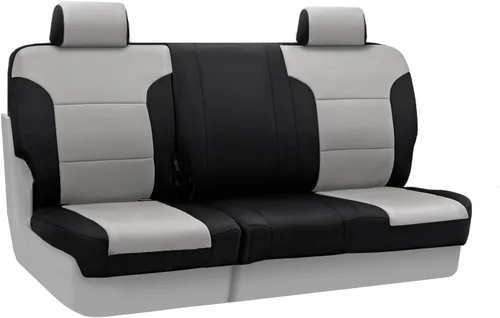 Vista 20 de Coverking Funda de asiento de cubo manual 50/50 de ajuste personalizado para modelos seleccionados de Nissan Frontier - Neosupreme Solid (negro)