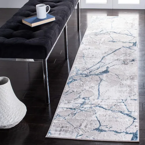Vista 13 de SAFAVIEH Amelia Collection - Alfombra decorativa de 2 x 4 pies, gris y negro, diseño abstracto moderno, no desprende pelusa y de fácil cuidado
