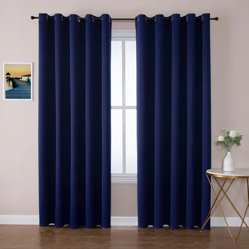 Vista 150 de ChrisDowa - Cortinas cortas para ventana de 40 pulgadas para dormitorio - Cortinas cortas con ojales y aislamiento térmico para oscurecer