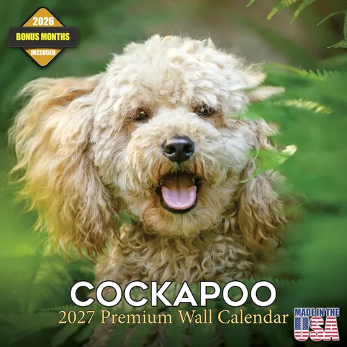 Vista 171 de Calendario de Lebrel Afgano 2025 2026, calendario mensual de pared de raza canina, 12" x 18" abierto, papel grueso sin traspaso, ideal para regalo