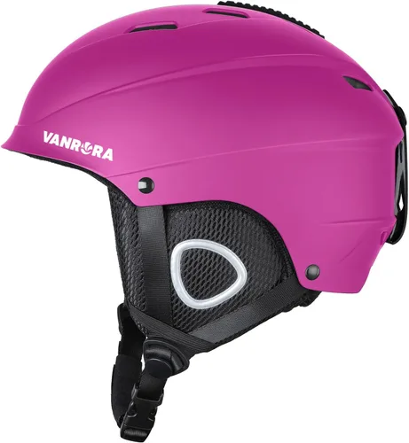 Vista 13 de VANRORA Casco de esquí, casco de snowboard para hombres y mujeres, ventilación con control de clima, ajuste de esfera, compatible con gafas, forro