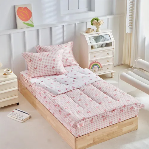 Vista 19 de Juego de edredón individual para niños y niñas, edredón de gato de 3 piezas con 2 fundas de almohada, juego de ropa de cama individual de gatito