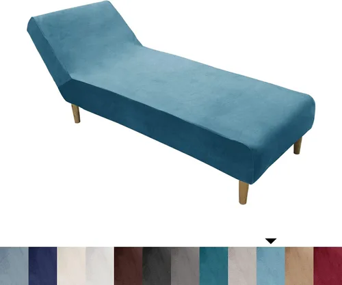 Vista 2 de Funda de terciopelo para tumbona sin brazos, funda elástica para sofá reclinable suave, antideslizante, lavable, protector de muebles para el hogar