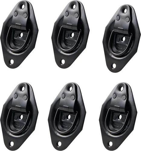 Vista 8 de Lonffery 10 PCS anclajes de amarre con anillo en D de 1/4 de pulgada, kit resistente de 2400 libras para remolque, cama de camión, casa rodante