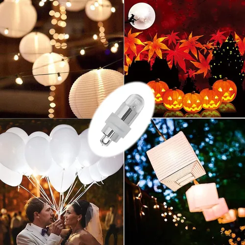 Vista 4 de Yizhet Paquete de 30 luces LED, mini luces LED de fiesta alimentadas por pilas para linternas de papel, decoración floral, interior y exterior