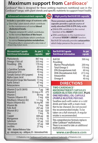 Vista 7 de Vitabiotics Cardioace Max. 84 cápsulas.
