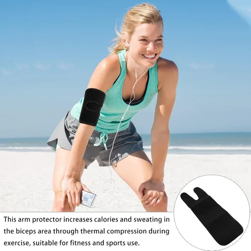 Vista 6 de 1 funda elástica para brazo deportivo con bolsa antideslizante de compresión térmica para entrenamiento y ejercicio