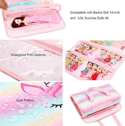 Vista 5 de Bolsa de Almacenamiento para Muñecas de Juguete, Estuche de Transporte Compatible con LOL Surprise Toys Dolls Omg, Organizador Colgante Bolsa
