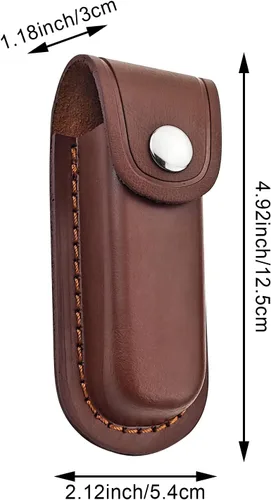 Vista 2 de Paquete de 2 fundas de bolsillo para cuchillos, funda multiherramienta, funda de cuero para cuchillos con presilla para cinturón, bolsillo