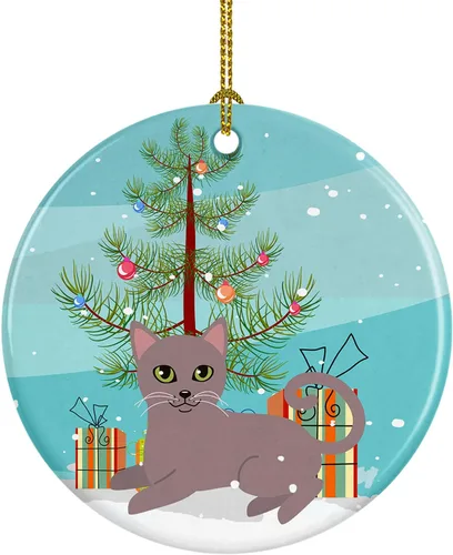 Vista 26 de Caroline's Treasures Árbol de Navidad de gato asiático, adorno de cerámica para colgar en el árbol de Navidad, decoración para el hogar, Navidad