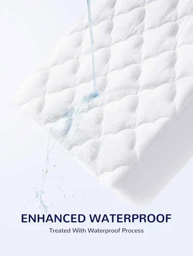 Vista 2 de SLEEP ZONE Protector de colchón impermeable para cuna, acolchado, ajustable, de 28 x 52 pulgadas, suave y transpirable, protector de cama infantil