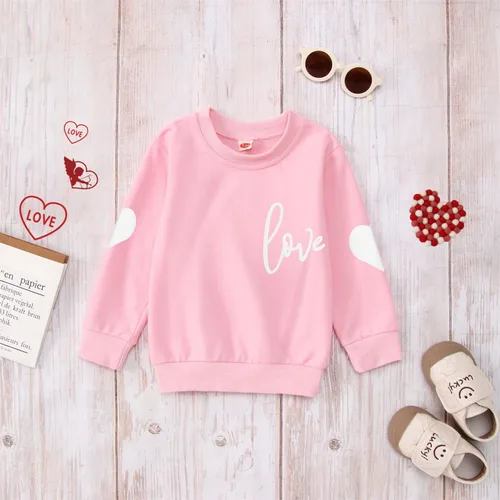 Vista 2 de MODNTOGA Suéter casual de manga larga con cuello redondo y estampado de corazón para mujer, diseño de corazón, para el día de San Valentín
