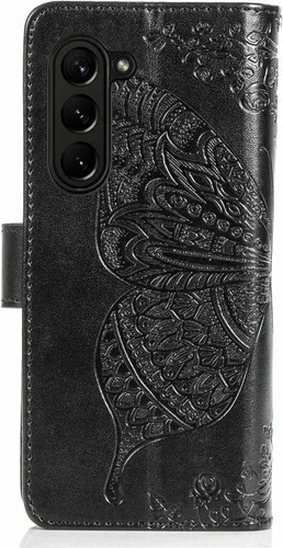 Vista 2 de Wallet Case for Samsung Galaxy Z Fold 5 Case Crystal Glitter Bling with Card Holder Stand Leather Flip Phone Case Diamond Butterfly Protective Case