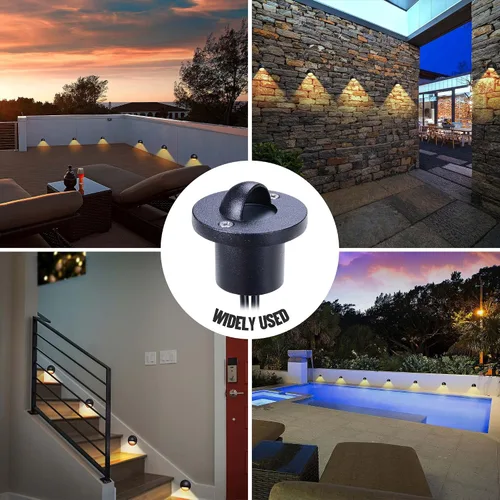 Vista 2 de Yescom, lámpara de escalera de 10 piezas a prueba de agua, lámpara de 7.2 vatios, 12 voltios con adaptador. Voltage Landscape Lighting with