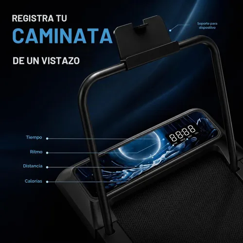 Vista 4 de Caminadora con barra de asa, 8% de inclinación debajo del escritorio