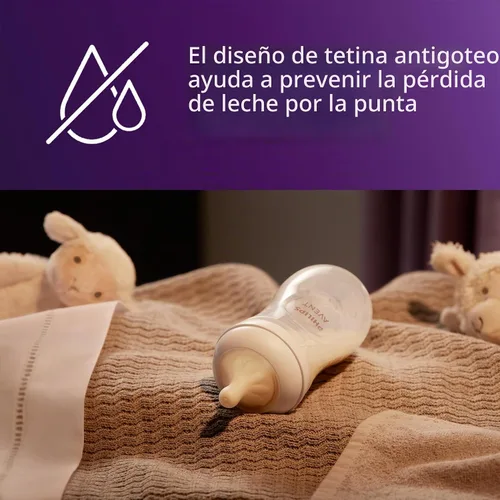 Vista 5 de Philips AVENT Biberón natural con pezón de respuesta natural, conjunto de regalo para bebé recién nacido, SCD838/02