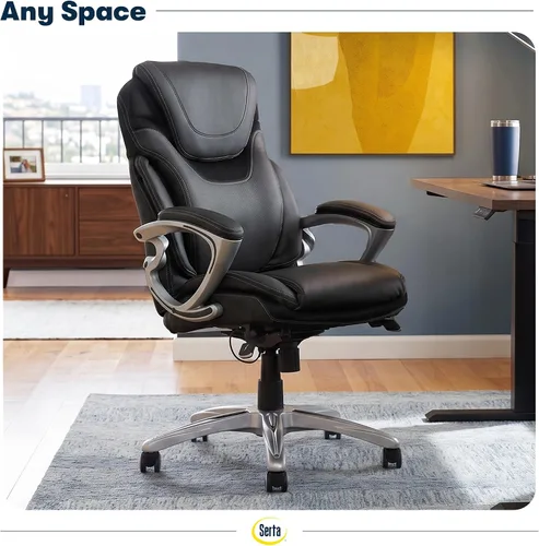Vista 2 de Serta Bryce - Silla ejecutiva de oficina, sillas de escritorio para computadora ergonómicas con soporte lumbar AIR patentado, almohadas cómodas