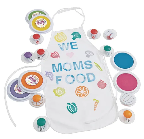 Vista 4 de Colorations Delantales de lona en blanco para niños, delantales de lona blanca, juego de 12, cierre de velcro, sin lazos, decora tu propio delantal