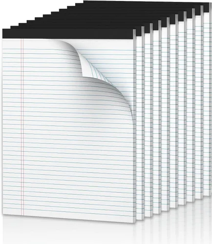 Vista 8 de Anotadores de tamaño legal de 8.5 x 11 pulgadas, paquete de 2 blocs de notas blancos de 8.5' x 11' para el trabajo, anotadores con papel