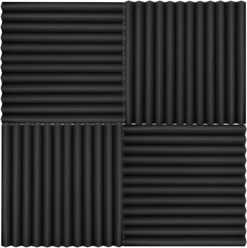 Vista 2 de Acoustic Foam Panels 12 Pack, 12x12x1 Inch Sound Absorbing Foam Dark gray