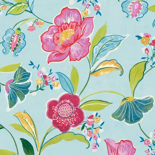 Vista 9 de NextWall Papel tapiz autoadhesivo con diseño floral (magenta y blanquecino)