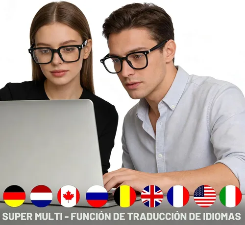 Vista 5 de Gafas inteligentes Bluetooth para hombres y mujeres, gafas AI con música de Lentes transicionales (oscurecerse a la luz del sol)Lentes+Marco negro