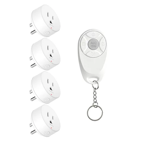 Vista 12 de Toma de control remoto, interruptor de luz y enchufe remoto greencycle con interruptor de luz inalámbrico, rango de 500 pies, no necesita cableado