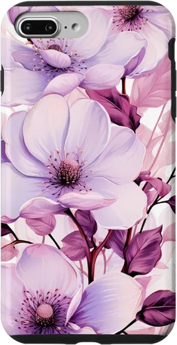 Vista 12 de Funda para iPhone 17, diseño de flores de magnolia rosa y morado lavanda