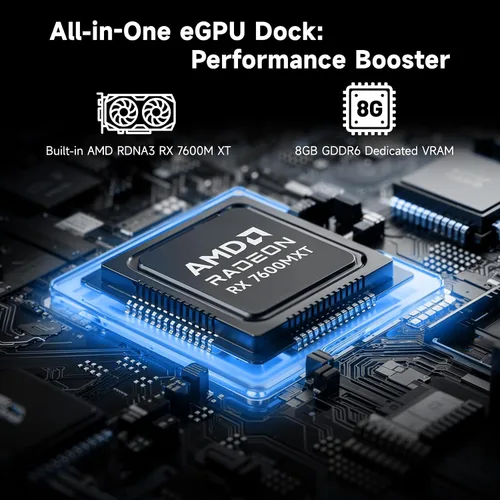 Vista 8 de NIMO Caja de tarjeta gráfica externa, AMD Radeon RX 7600M XT para portátil