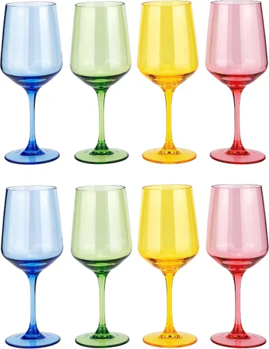 Vista 10 de KOXIN-KARLU Vasos de vino con tallo de plástico irrompibles clásicos de 18 onzas, vasos de acrílico multiusos, juego de 6 transparentes