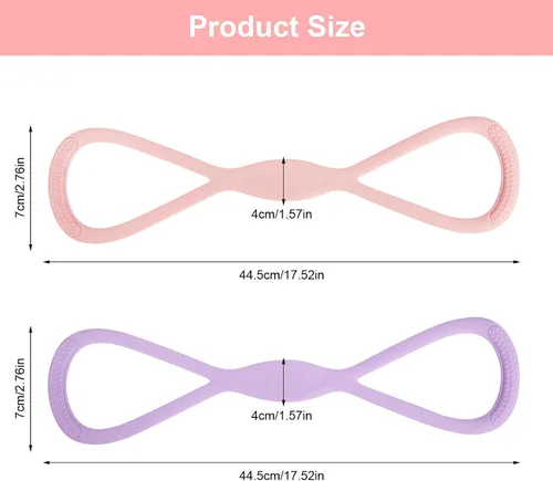 Vista 2 de 8 Bandas de Resistencia para Mujeres, 2 Piezas Bandas de Ejercicio Bandas de Resistencia con Asas, Bandas de Ejercicio Portátiles con Forma de 8